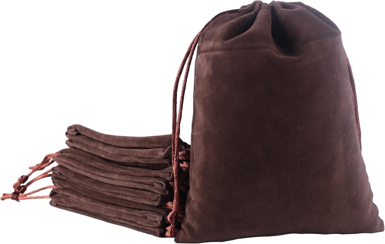 Velvet Dice Bag Drawstring Cloth Pouch for D&D, Brown New