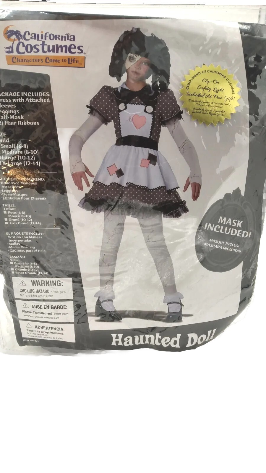 California Costumes Haunted Girl Ragdoll Halloween Costume Child SZ M 8-10
