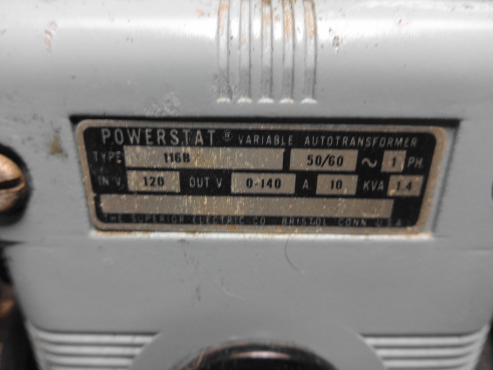 Superior Powerstat 116B Variac Variable Autotransformer