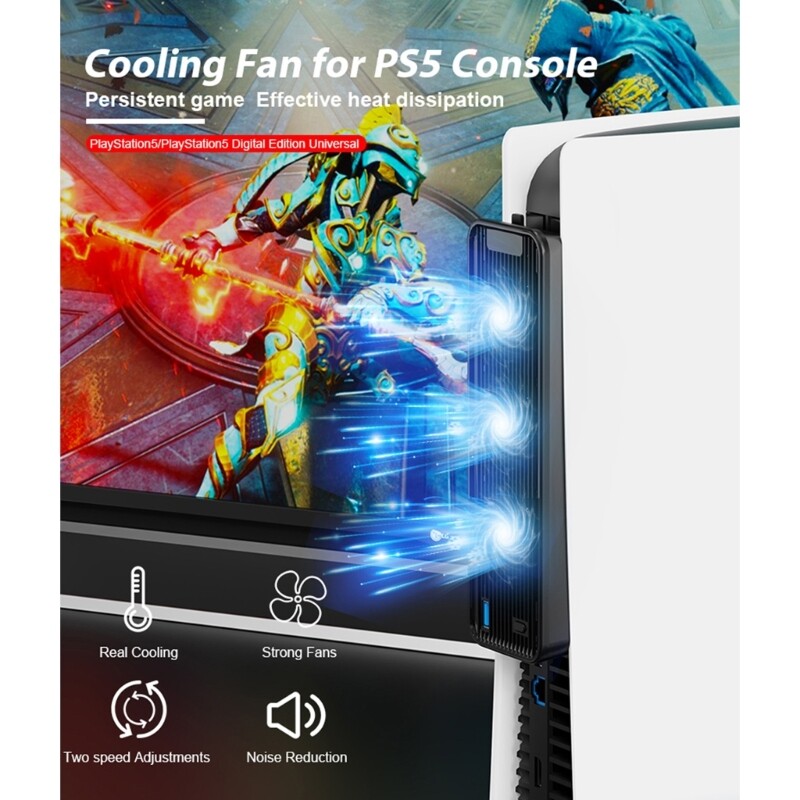 Efficient Cooling Fan Game Console USB3.0 Port for P5 Digital / Disc