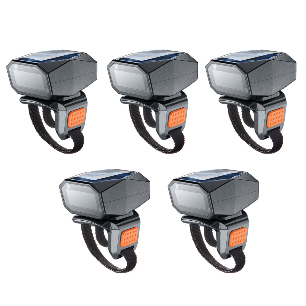 5PCS Mini Finger Barcode Scanner Wireless 2D Wearable Ring Scanner for PC Phone