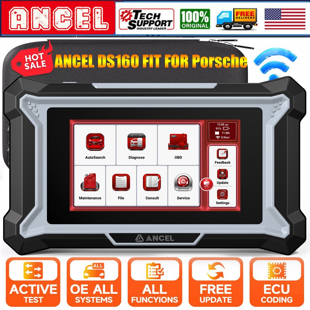 ANCEL DS160 Full System Bi-directional Diagnostic Scan Tool OBD2 Scanner DPF ECU