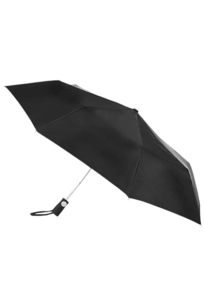 Totes Automatic Compact Umbrella Water Repellent Canopy Black