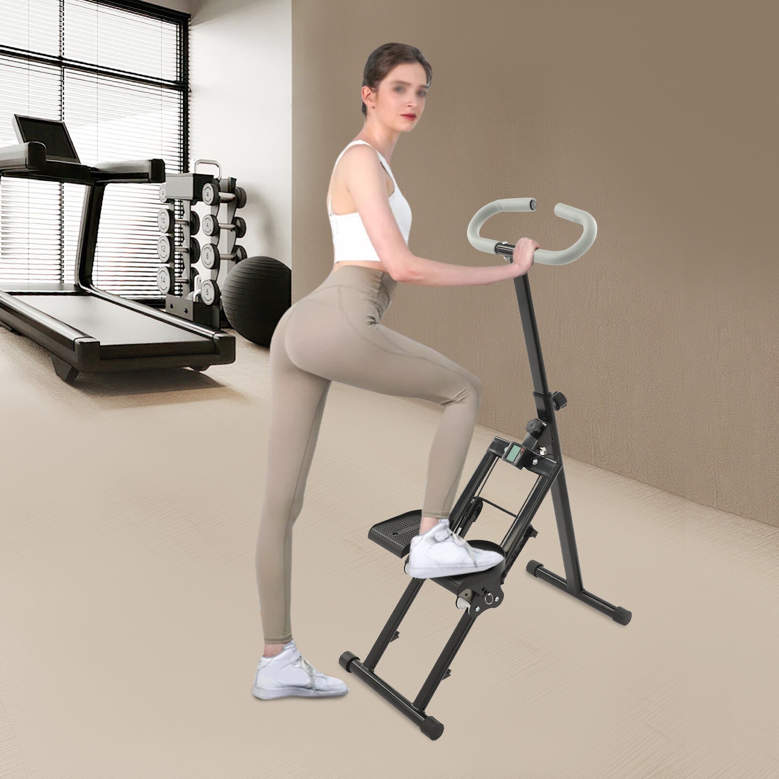 Foldable Vertical Stair Climber for Full-Body Workout Stair Stepper for Home Gym