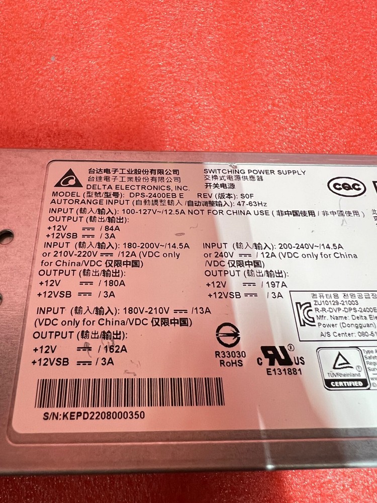 Delta Electronics DPS-2400EB E 2400W Switching Power Supply