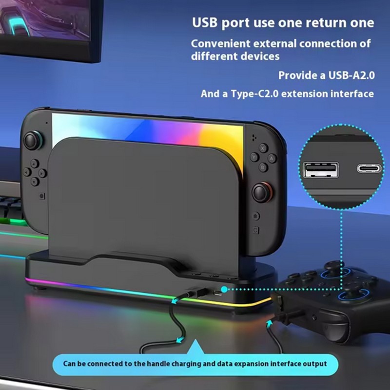 For Switch 2 Games Console Cooling Fan Dock USB Type-C Charging Base Accessories