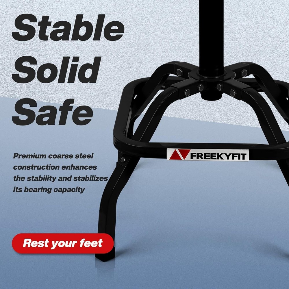 Shop Stool with Backrest Mechanic Garage Padded Workbench Stool for Workshop