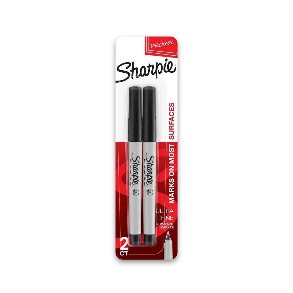 37161PP Black Ultra Fine Point Permanent Marker 2 Count
