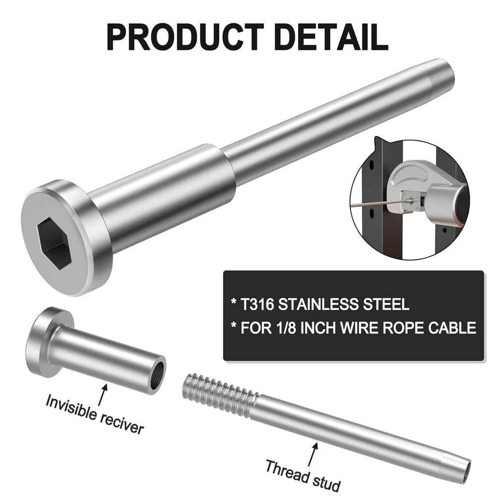 BLIKA 60 Pack Invisible Cable Railing Kits