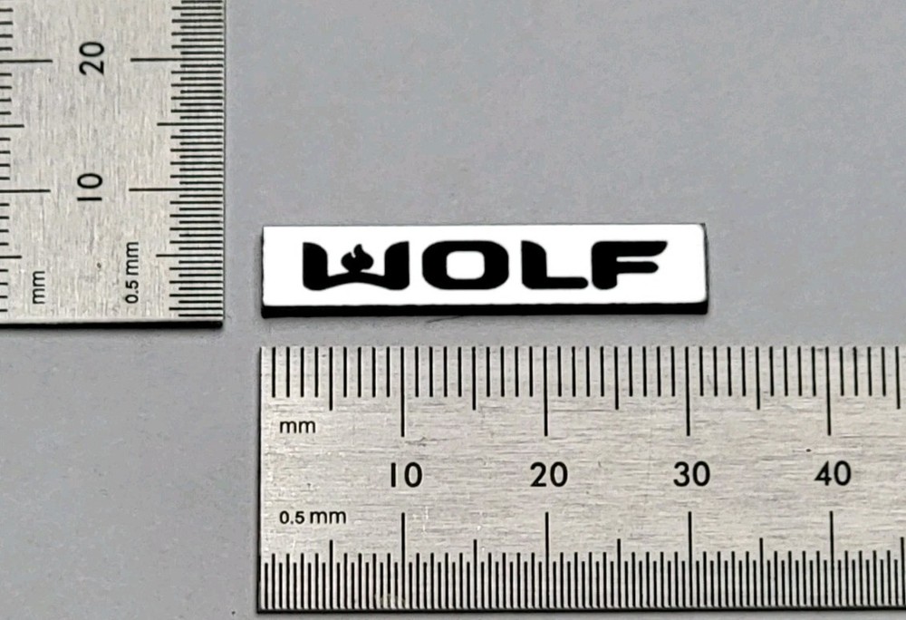 Wolf Custom Small Size Logo Emblem Nameplate With Self Stick Adhesive