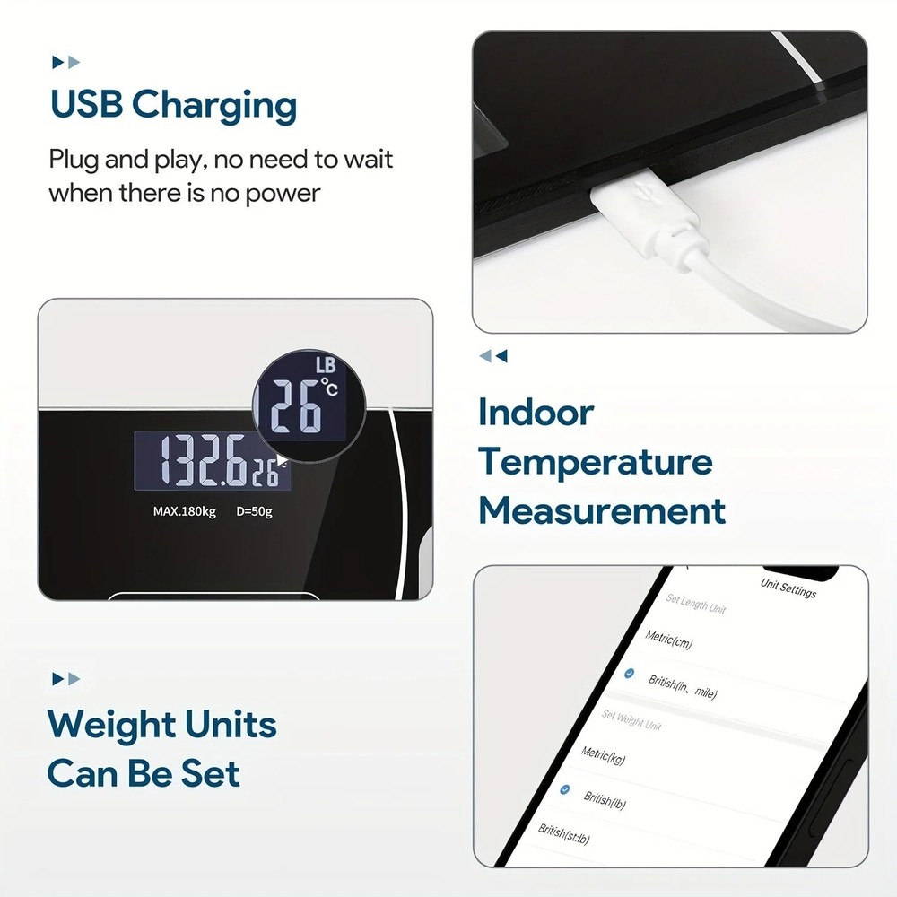 Digital Bathroom Scale 396lb Electronic Weight Scale LCD Display