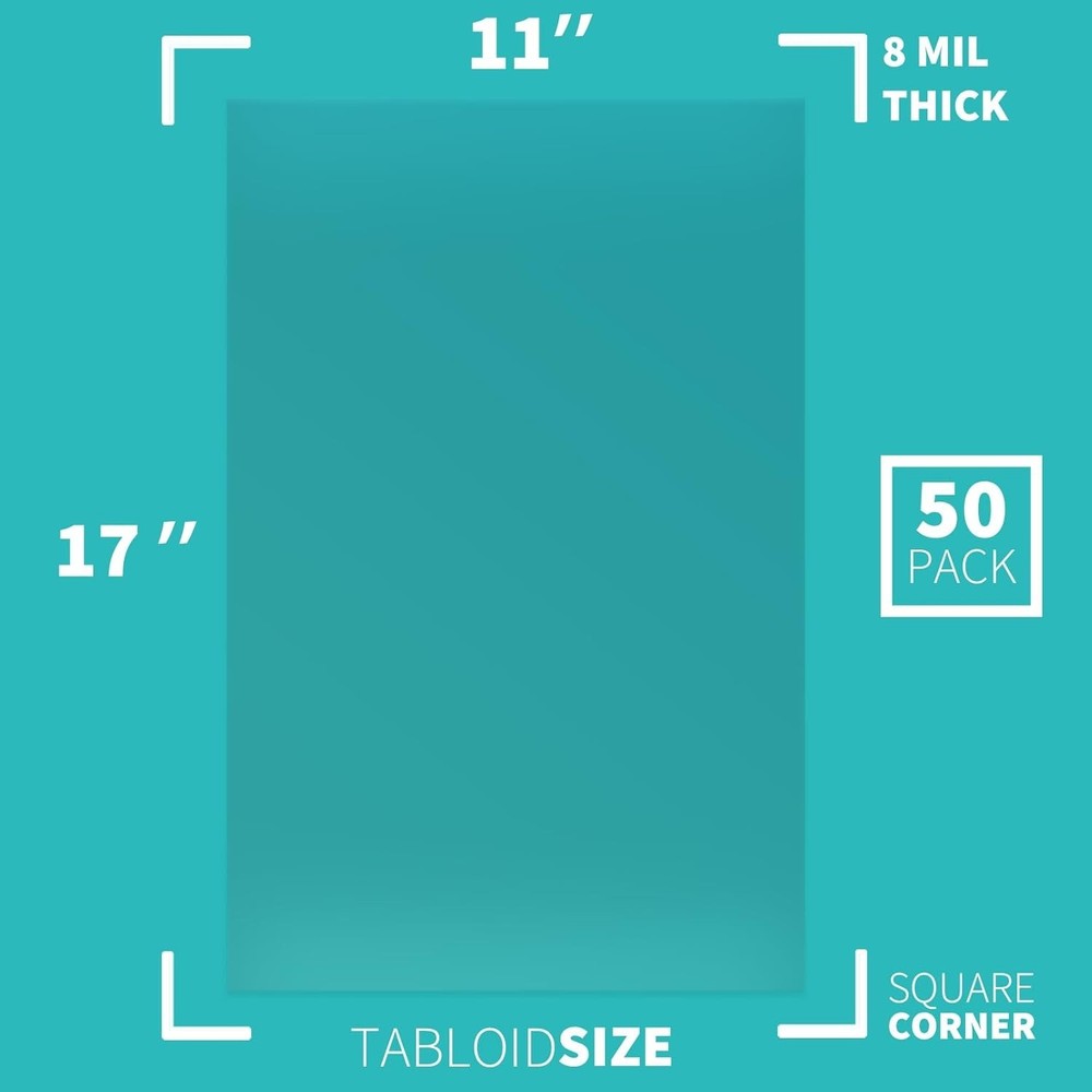 50 Pack 11x17 PVC Clear Binding Covers - Office Presentation