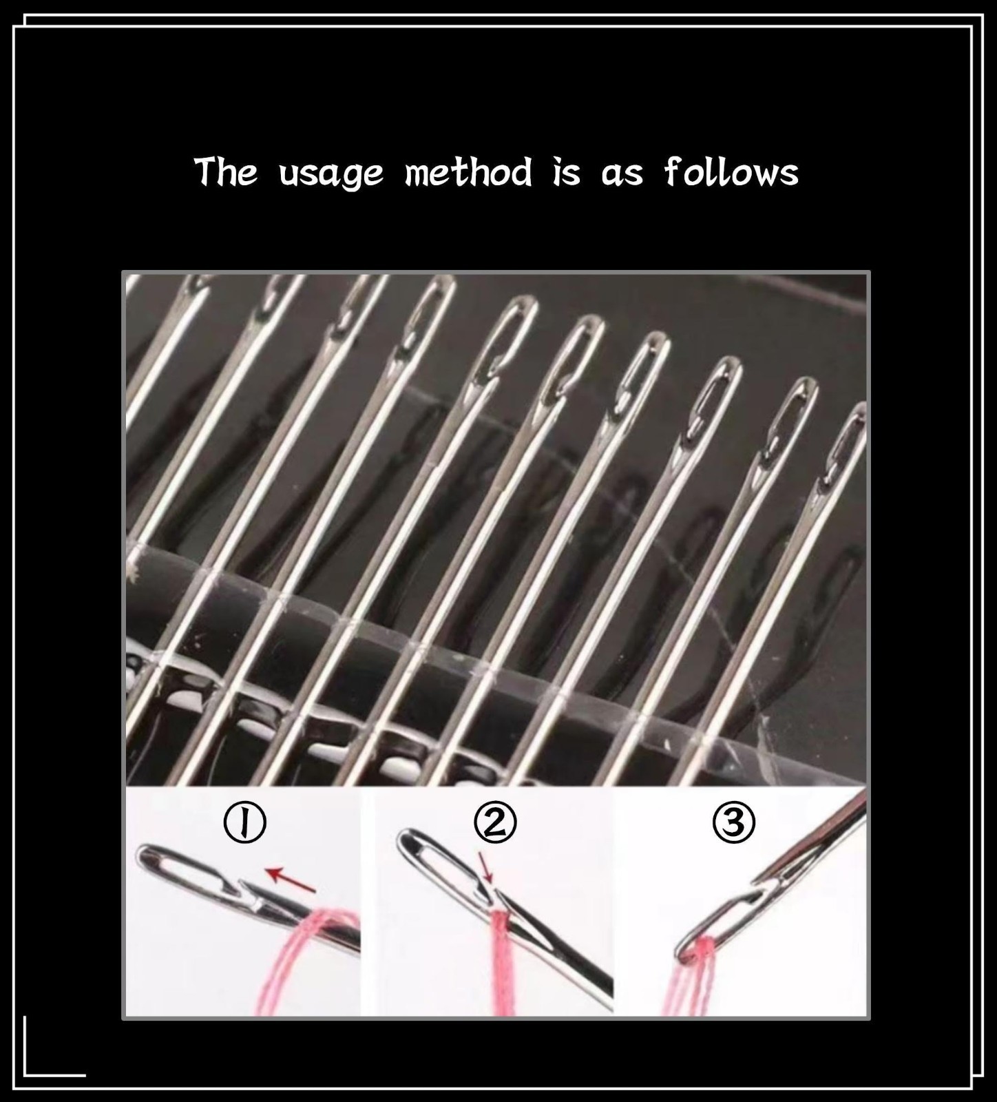 30-Pack Stainless Steel Self-Threading Needles-Opening Sewing & Darning Needles