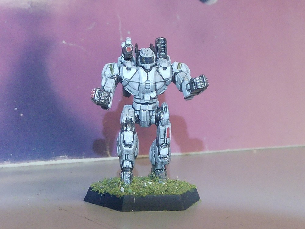 BATTLETECH PHOENIX HAWK MECH [HOUSE STEINER] (CATALYST, PLASTIC, PAINTED)