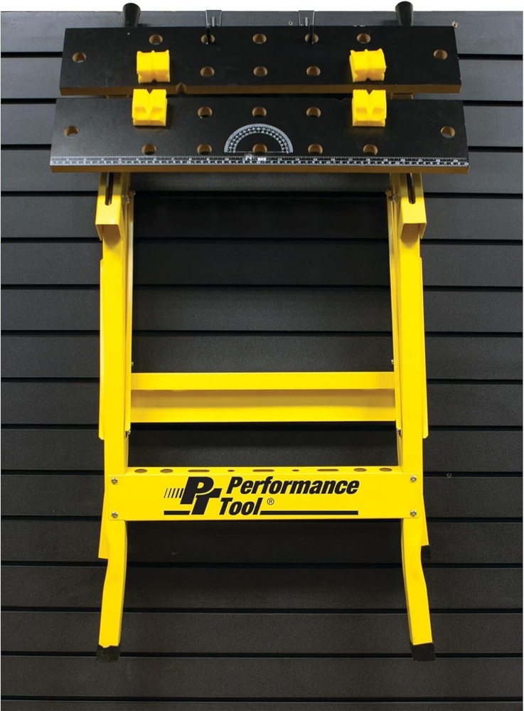 Convenient Portable Workbench with Printed Top and Tool Storage - 200 lbs Rated
