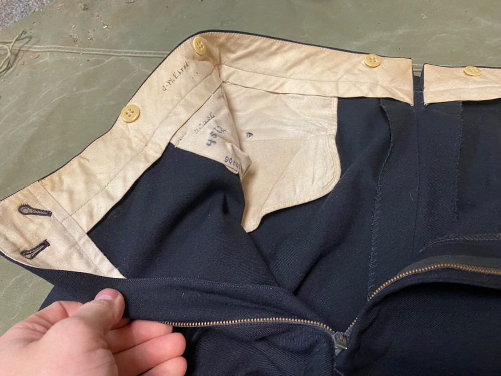 ORIGINAL WWII US NAVY OFFICER DRESS "BLUES" TROUSERS PANTS-MEDIUM 34 WAIST