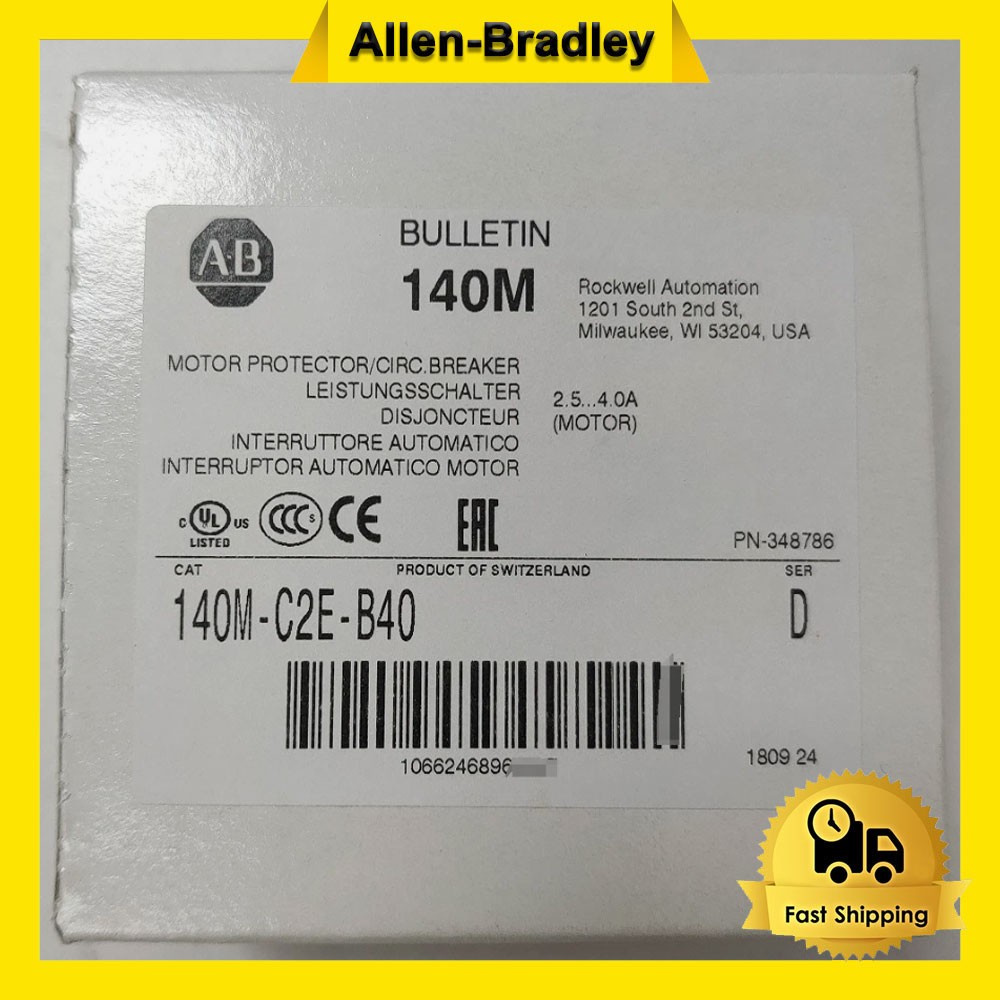 New Sealed AB 140M-C2E-B40 Motor Protector Circuit Breaker