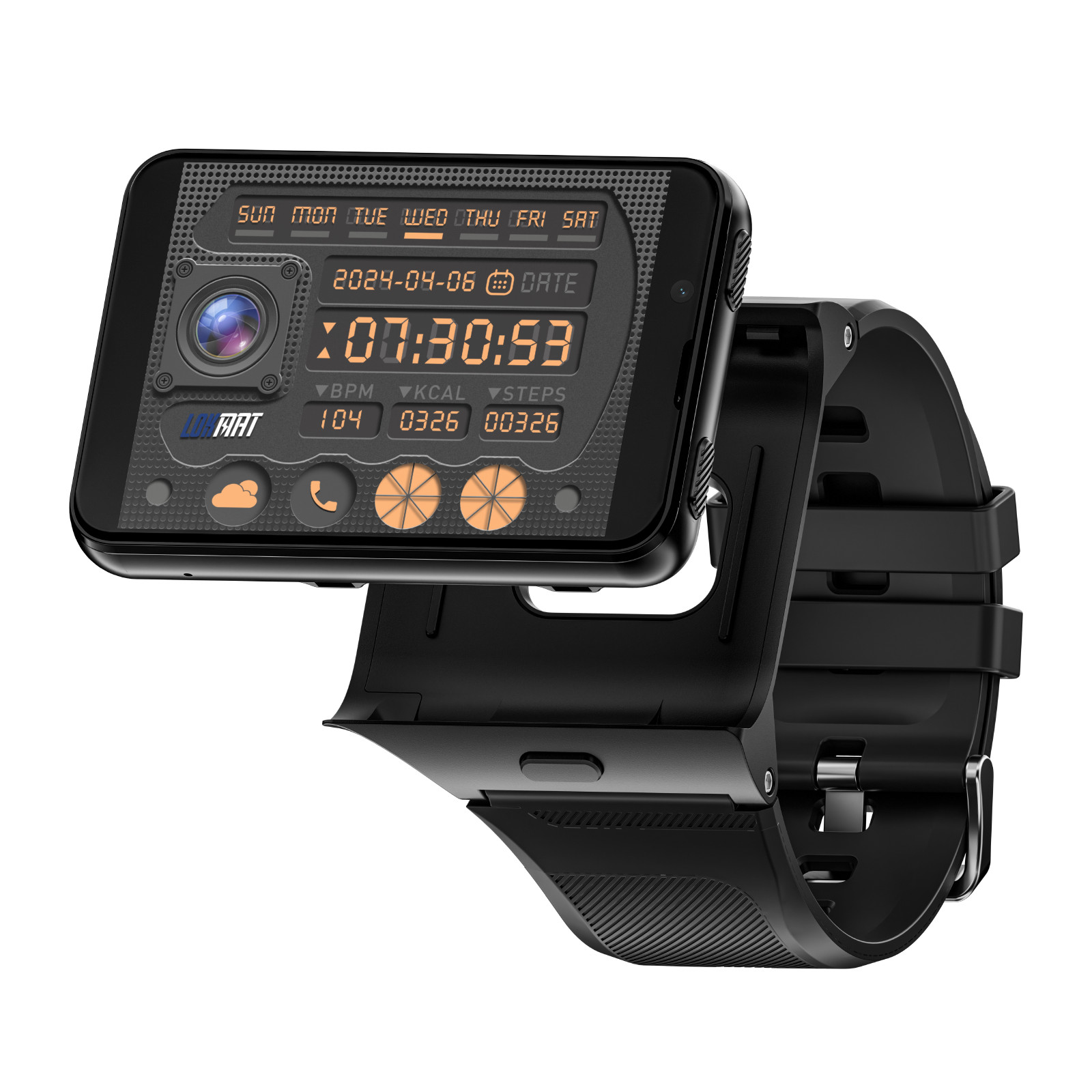 2.88" Large Screen Android Smartwatch Phone 6+128GB MTK6765 1500mAh Camera Watch