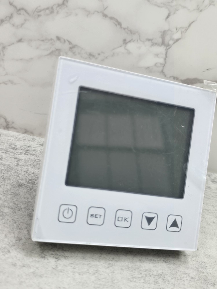 Digital Thermostat White LCD Display Heater Air Conditioner Timer Lock Function