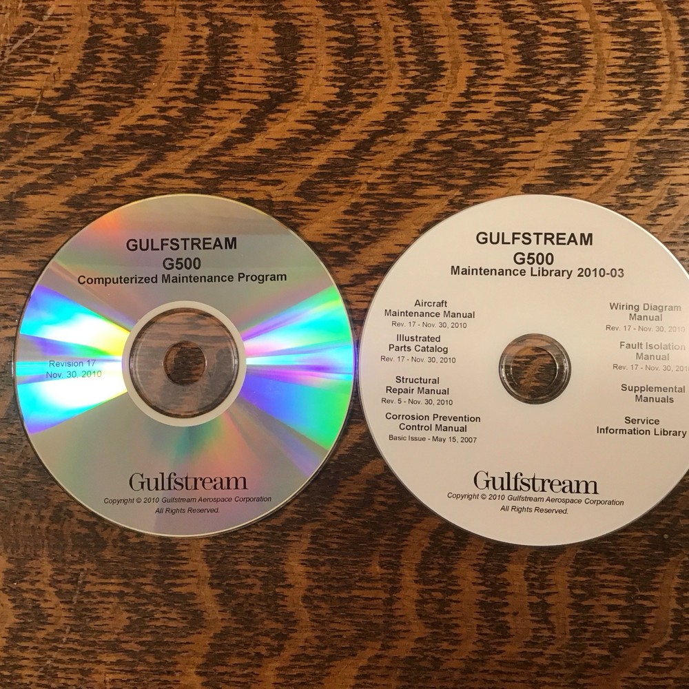 Gulfstream G-500 Maintenance Library CD's