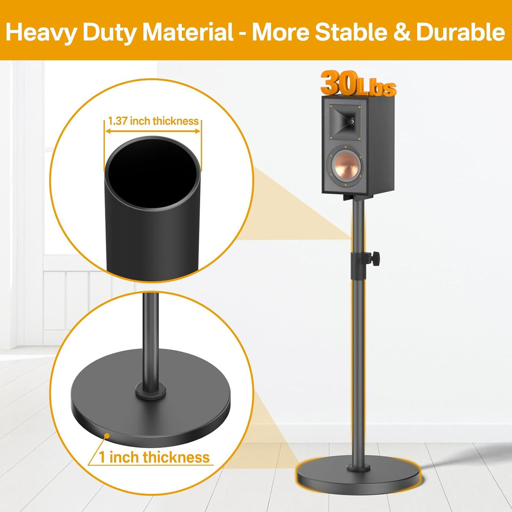 Height Adjustable Bookshelf Speaker Stands Pair for Klipsch Speaker Stands for S
