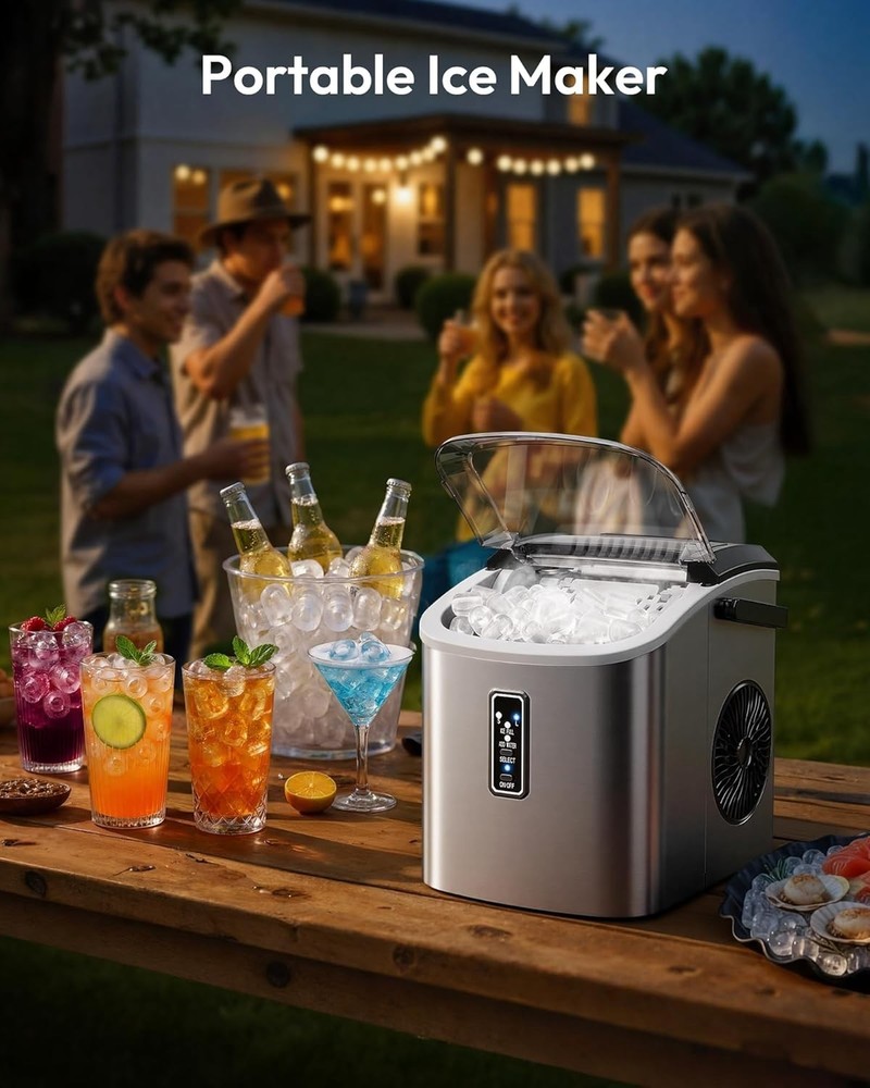 EUHOMY Ice Maker Countertop, 9 Cubes Ready in 6 Mins