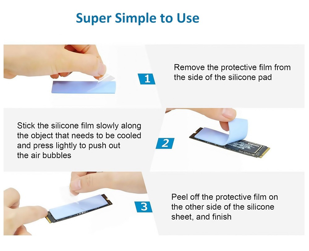 12-Pack Thermal Conductive Silicone Pads for SSD, CPU, GPU, IC Chipset Cooling