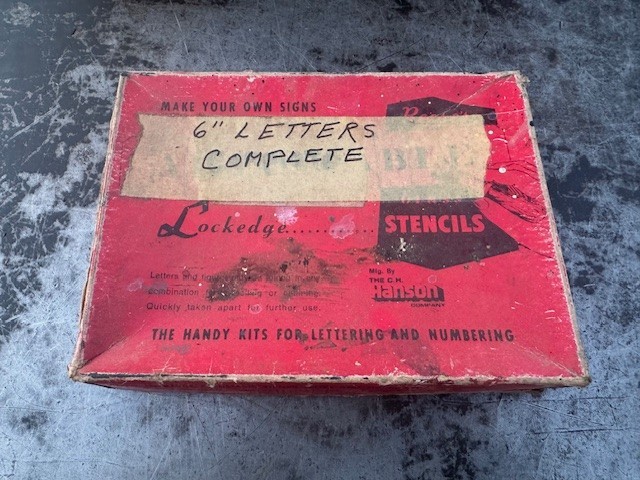 Vintage Reese's Lockedge Brass Interlocking Stencils 6" Complete With Box