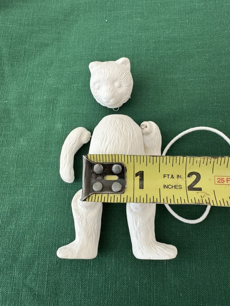 CERAMIC BISQUE READY TO PAINT 3D CHRISTMAS BEAR DOLL
