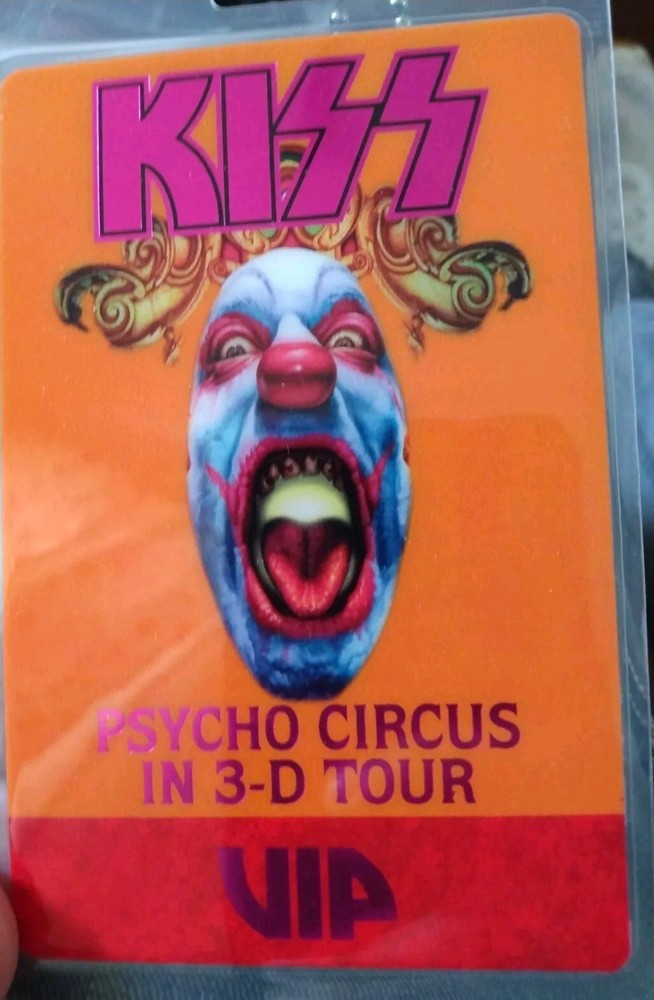 KISS  1998 Concert Laminated Backstage Pass Psycho Circus 3D Tour VIP#2