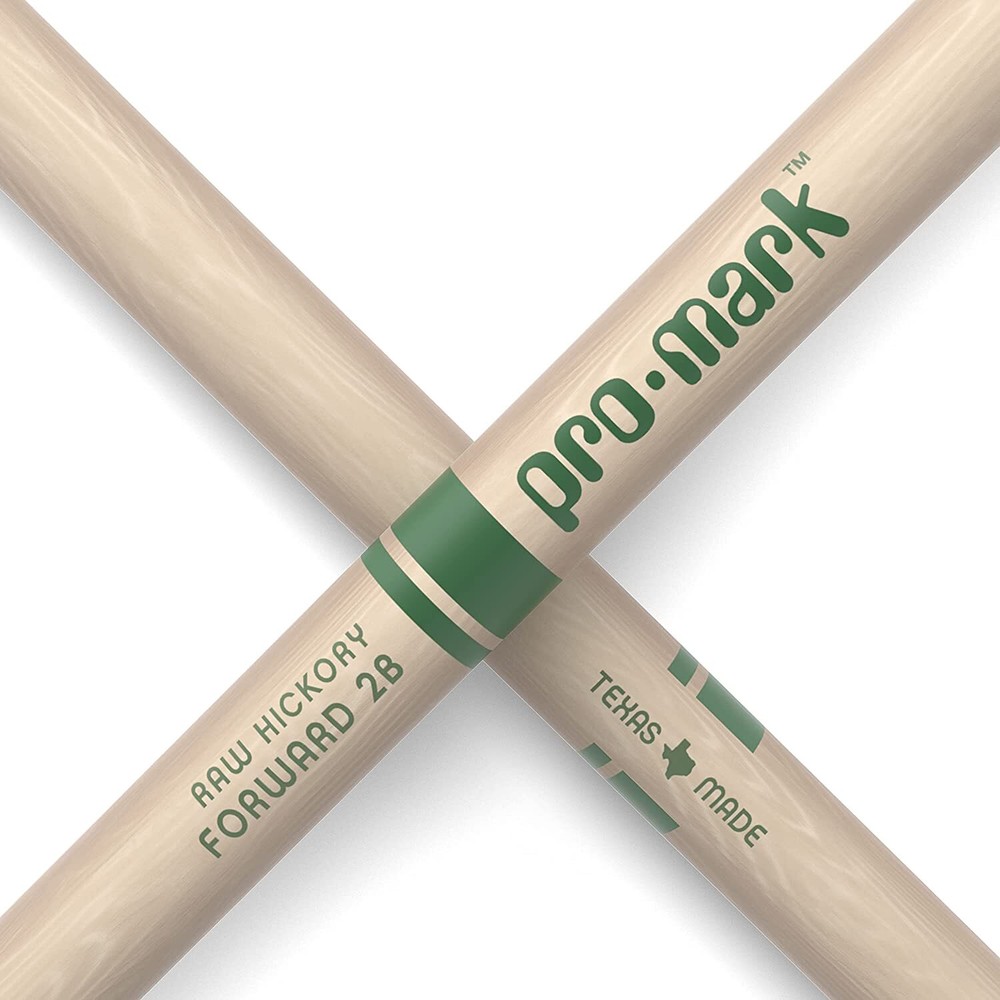 3 PACK ProMark Classic Forward 2B Raw Hickory Drumsticks, Oval Nylon Tip