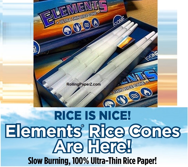 AUTHENTIC Elements (40 Cones) Ultra-Thin Rice Paper Pre-Rolled Cones - KING SIZE