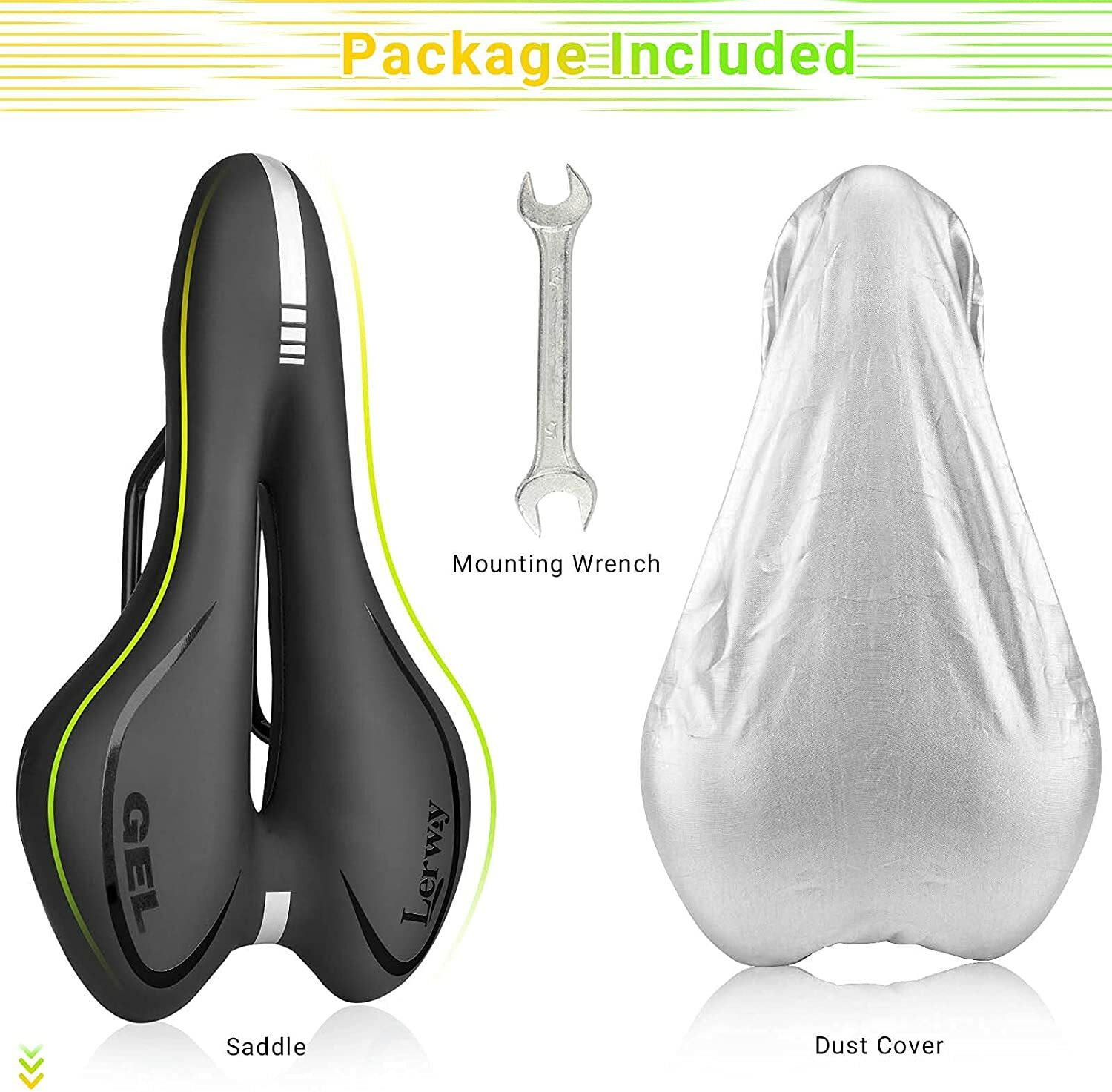 LERWAY Bike Seat Bicycle Saddle MTB Road Mountain Cycling Gel Comfort Rainproof