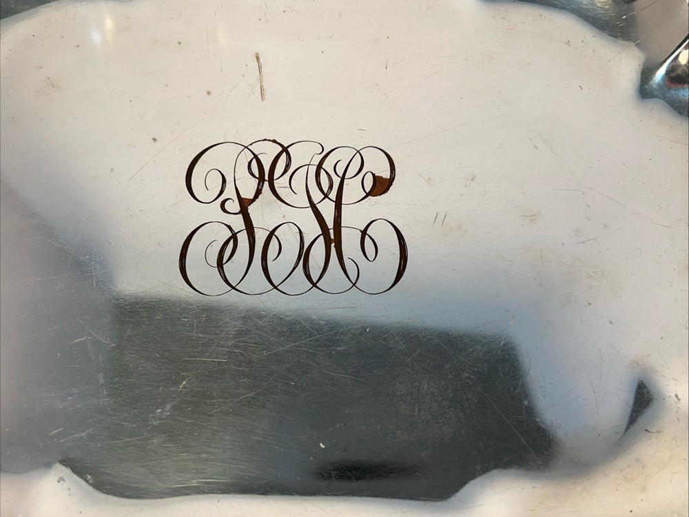 Electroplated Silver on Copper Rectangular Serving Tray Rococo Revival W&SB