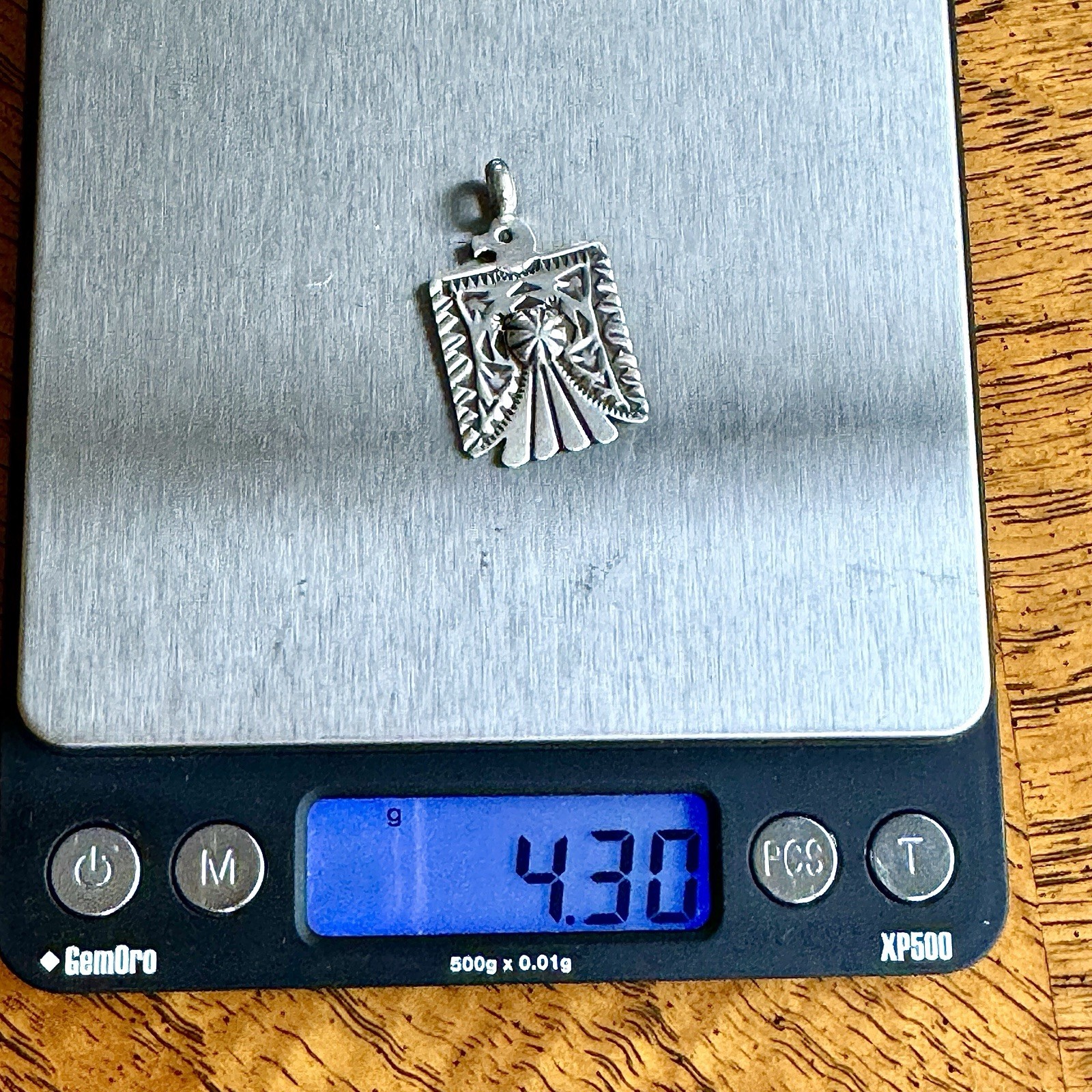 Navajo Thunderbird Pendant 1.25 Signed Cadman Sterling Handmade Harvey Style