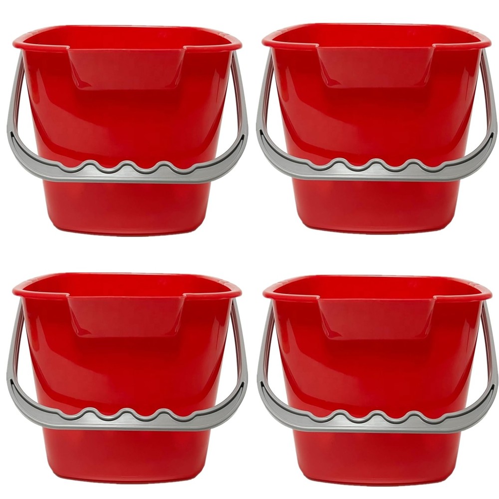 4 Pack Sanitizing Buckets, 3 Quart Square Sanitizing Bucket, Stackable Small ...