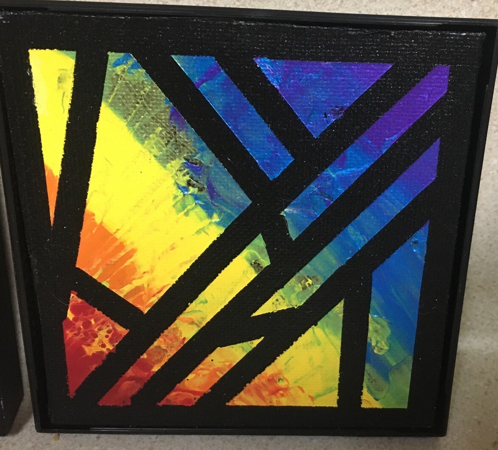 Handpainted rainbow art