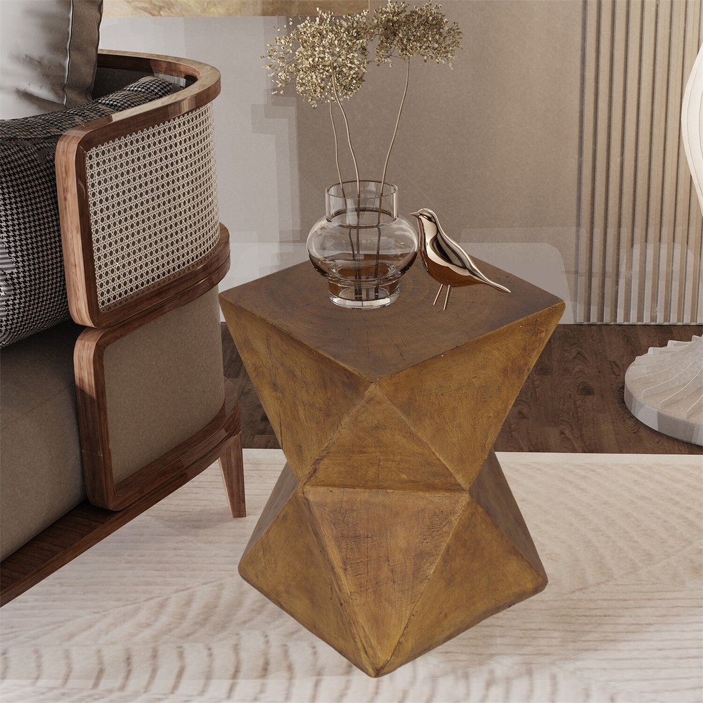Clear Texture Concrete Accent Table Patio Garden Stool Modular Desigh Side Table