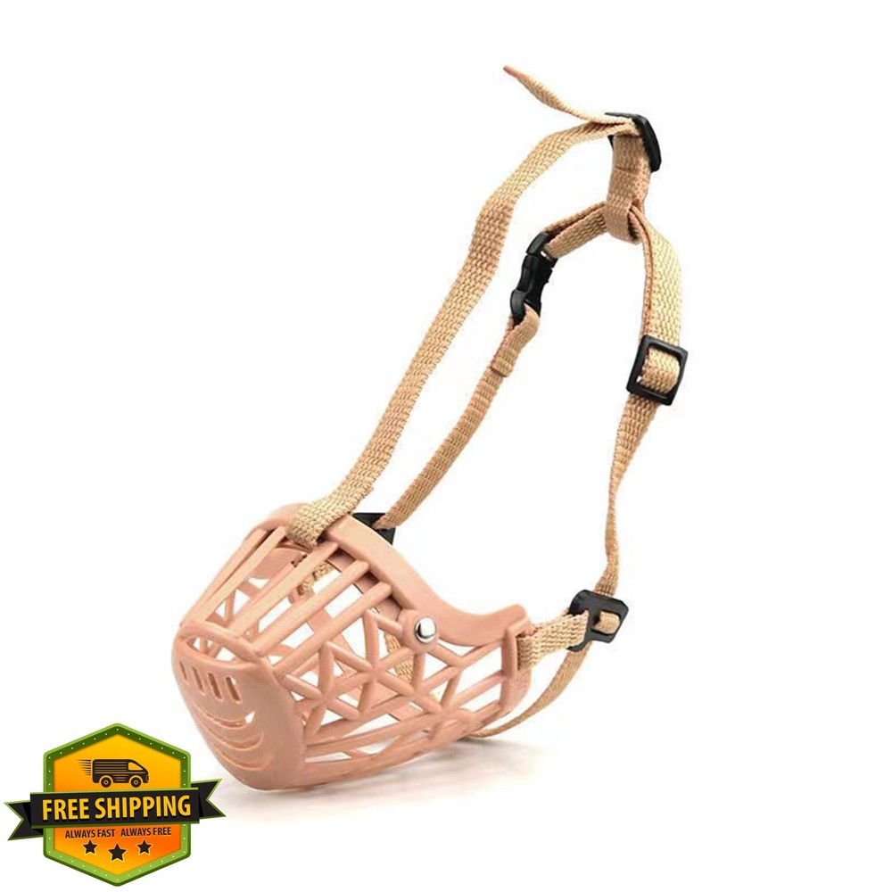 Classic Basket Dog Muzzle Breathable Padded Small Medium Large Brown #S