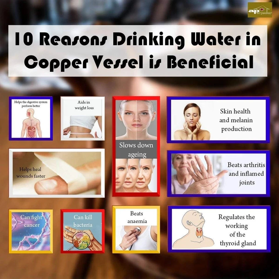 Pure Copper Hammered Water Dispenser Storage Water Tank 5 Ltr with Tap & 4 Glass