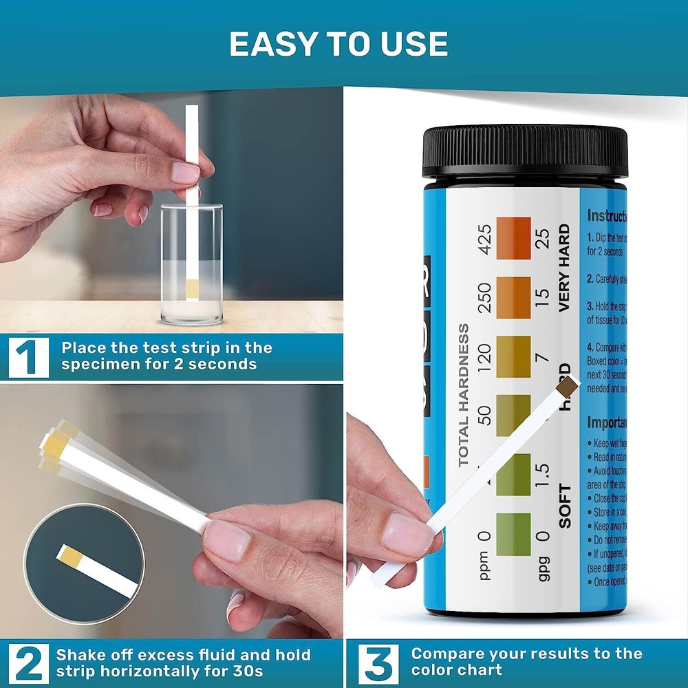 - Quick & Accurate Hardness Test Strips - Ultimate Water Hardness Test Kit - ...