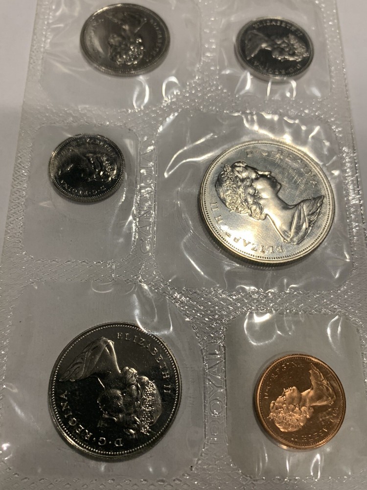 1971 CANADA PL PROOF LIKE UNCIRCULATED COIN SET CELLOPHANE ENVELOPE COA