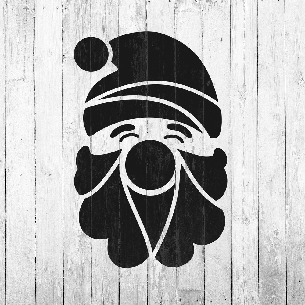 Cute Santa Face Stencil - Durable & Reusable Mylar Stencils