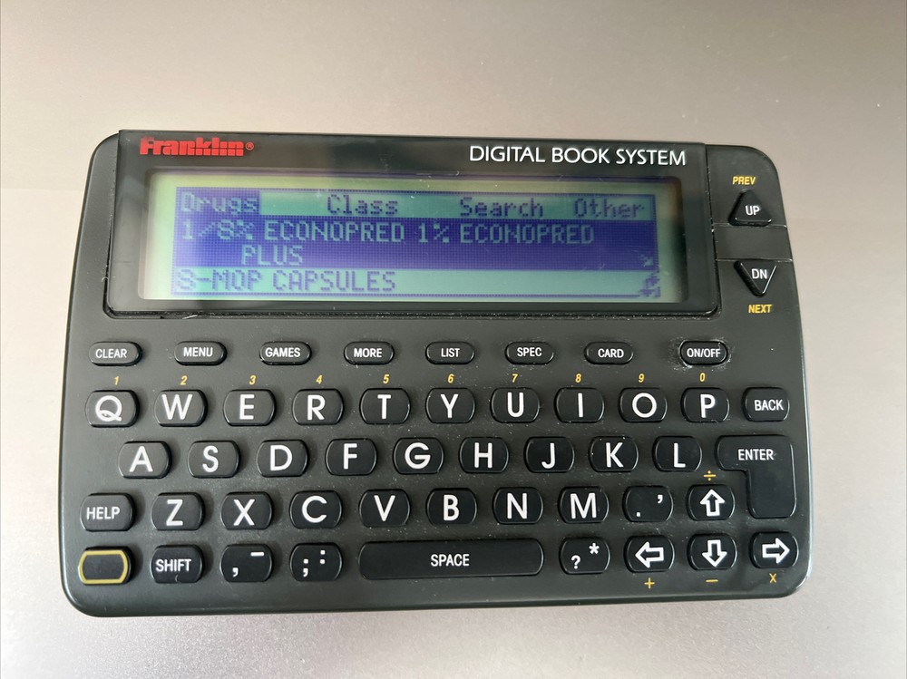 Vintage Franklin Electronic Digital Book System Dictionary Physicians Desk Ref