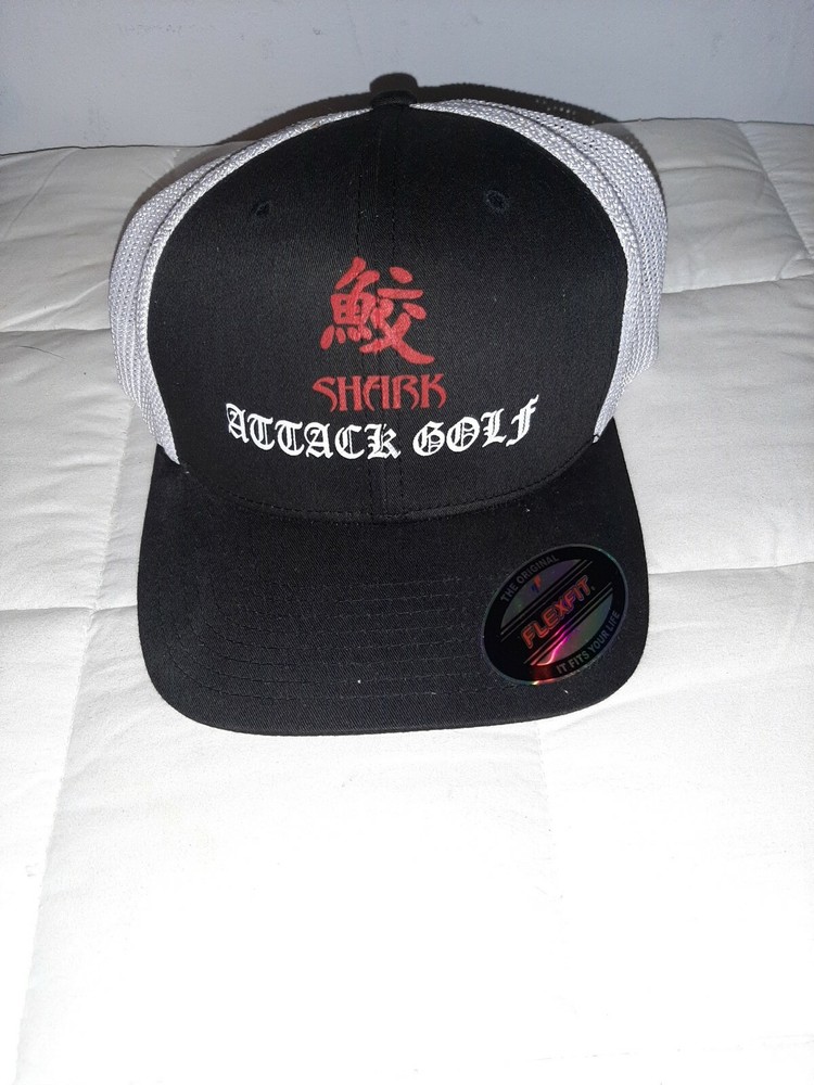 Shark Attack Golf Flexfit Men's Mesh Hat - One Size Fits Most