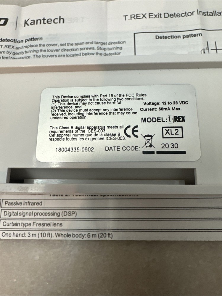 Tyco Kantech T-Rex Exit Detector