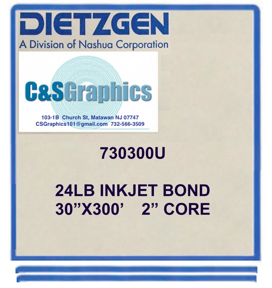 2 ROLLS 30'' X 300' 24lb Bond Plotter Paper