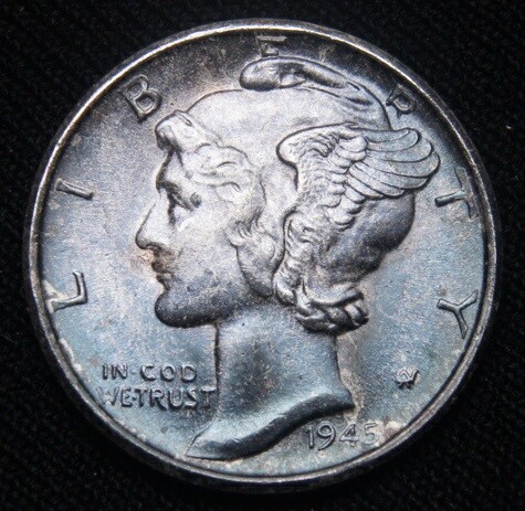 1945-S Mercury Dime Gem BU
