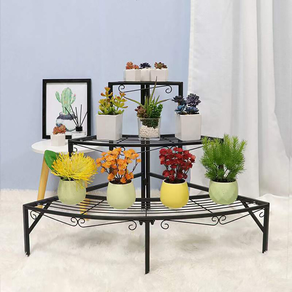 3 Tier Plant Stand Flower Pot Rack Stair-Step Plant Corner Shelf Display Holder