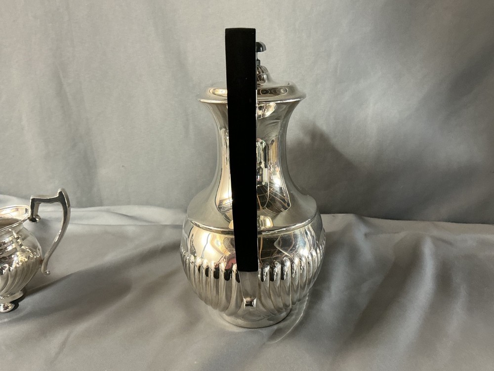 MCM Leonard Silver Plated Coffee Pot W Creamer